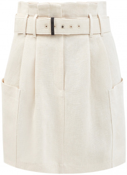 Льняная юбка City Tailored с накладными карманами BRUNELLO CUCINELLI 