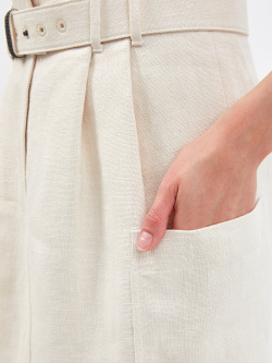 Льняная юбка City Tailored с накладными карманами BRUNELLO CUCINELLI