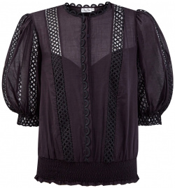 Однотонная блуза Estela из тонкого вышитого хлопка CHARO RUIZ IBIZA 