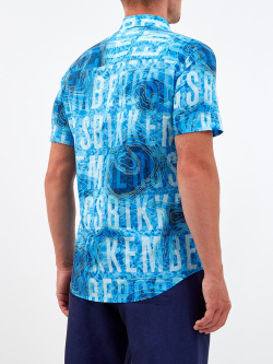 Рубашка с короткими рукавами и принтом Water Map BIKKEMBERGS