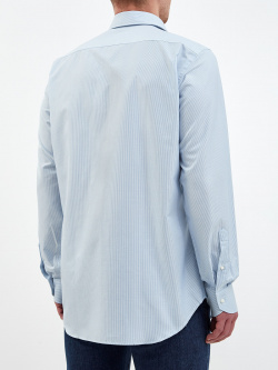 Рубашка из хлопка Impeccabile с принтом в тонкую полоску CANALI