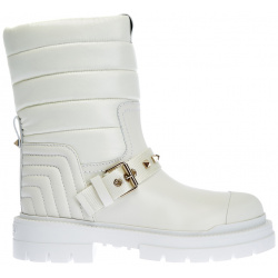 Белые ботинки Rockstud из мягкой кожи с литым декором VALENTINO GARAVANI 