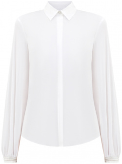 Блуза из тонкого хлопка с длинными объемными рукавами LORENA ANTONIAZZI 