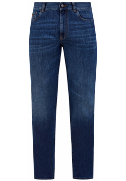 Окрашенные вручную джинсы с выбеленным эффектом делаве CANALI 