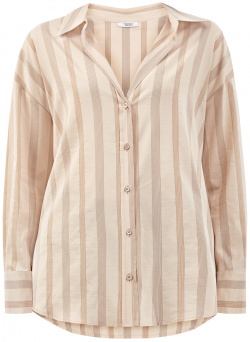 Рубашка из тонкого хлопка и шелка в полоску PESERICO Элегантная женская