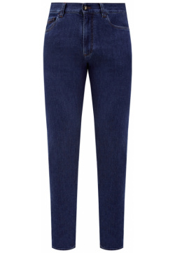 Окрашенные вручную джинсы с волокнами кашемира CANALI от выполнены