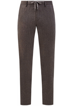 Шерстяные брюки в стиле sprezzatura с поясом на кулиске CANALI 