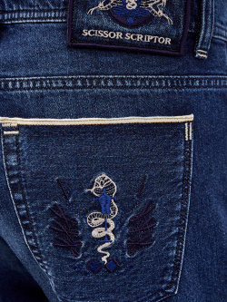 Прямые джинсы Costantino с отделкой ручной работы SCISSOR SCRIPTOR