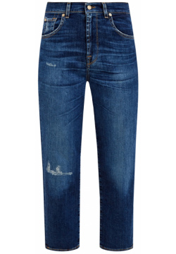 Окрашенные вручную джинсы с эффектом потертости 7 FOR ALL MANKIND 