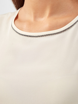 Блуза из струящегося шелка с окантовкой Precious PESERICO