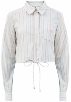 Укороченная рубашка в тонкую полоску с завязками ETRO 