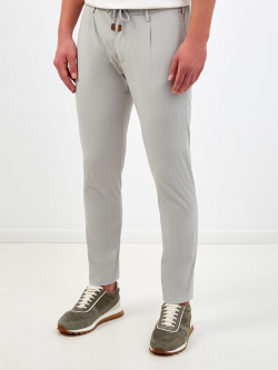 Хлопковые брюки с эластичным поясом на кулиске ELEVENTY