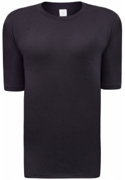 Базовая черная футболка из хлопка и шелка ELEVENTY 