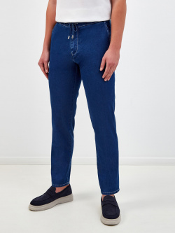Окрашенные вручную джинсы с поясом на кулиске CANALI