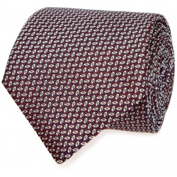 Шелковый галстук ручной работы с вышитым узором CANALI 