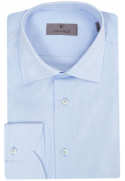 Однотонная рубашка из тонкого хлопкового поплина CANALI Базовая мужская