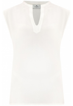 Блуза из струящегося шелка с V образным вырезом ETRO 