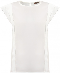 Блуза из струящегося шелка с ювелирными цепочками PESERICO 