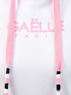 Хлопковое худи Bonbon с открытыми плечами и логотипом GAELLE PARIS