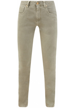 Окрашенные вручную джинсы из денима Soft с деталью Мониль BRUNELLO CUCINELLI 