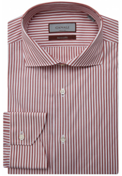 Рубашка из хлопка Impeccabile с принтом в полоску CANALI 