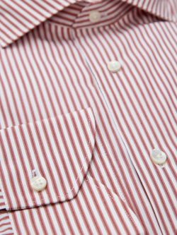 Рубашка из хлопка Impeccabile с принтом в полоску CANALI