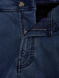Утепленные джинсы Modern Fit с нашивкой из замши CANALI
