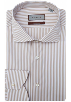 Рубашка из хлопка Impeccabile с узором в полоску CANALI Лаконичная мужская