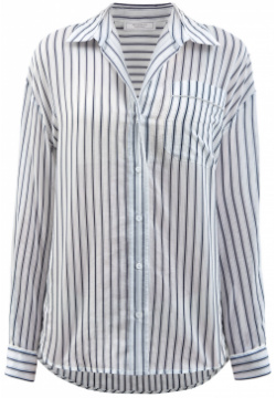 Блуза из тонкого хлопка и шелка в полоску с деталью Punto Luce PESERICO 