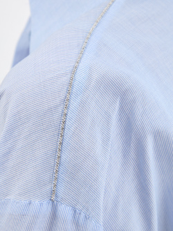 Рубашка из хлопкового муслина в тонкую полоску с цепочками PESERICO