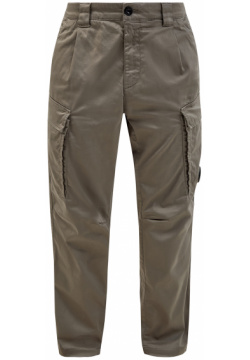 Свободные брюки из окрашенного вручную хлопка с карманами карго C P COMPANY 