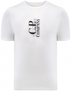 Хлопковая футболка из джерси с контрастным макро принтом C P COMPANY Мужская