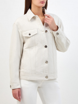 Куртка из окрашенного вручную денима с пуховым утеплителем MOORER