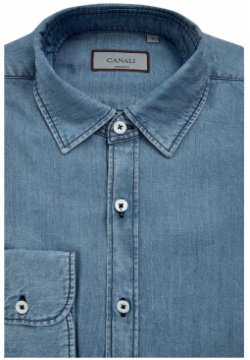 Рубашка ручной работы из тонкого лиоцелла с контрастной прострочкой CANALI