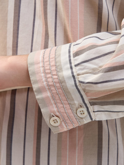 Хлопковое платье рубашка в полоску с цепочками и поясом PESERICO