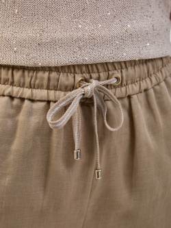 Легкие брюки палаццо из волокна рами с эластичным поясом LORENA ANTONIAZZI