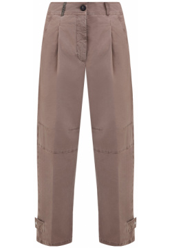 Укороченные брюки в стиле сафари с регулируемым низом и защипами PESERICO У