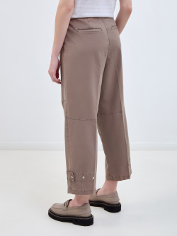 Укороченные брюки в стиле сафари с регулируемым низом и защипами PESERICO