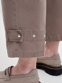 Укороченные брюки в стиле сафари с регулируемым низом и защипами PESERICO