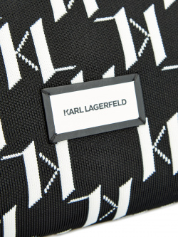 Вязаная сумка шоппер с интарсийным принтом K/Monogram KARL LAGERFELD