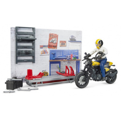 Игровой набор гараж с мотоциклом Ducati и аксессуарами Bruder