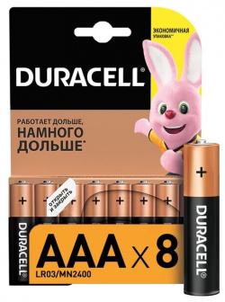 Батарейки DURACELL BASIC ААA/LR03 8BL 
