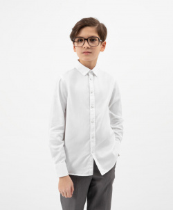 Сорочка классическая с длинным рукавом белая для мальчика Gulliver (164) 