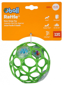 Развивающая игрушка: мяч Oball с погремушкой (зеленый) Bright Starts
