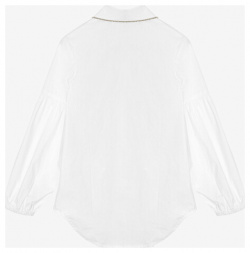 Блузка свободная с объёмными рукавами белая для девочки Gulliver (170)