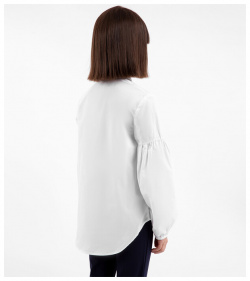 Блузка свободная с объёмными рукавами белая для девочки Gulliver (146)