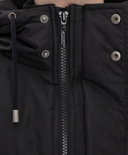 Пальто с капюшоном черное Button Blue (128)