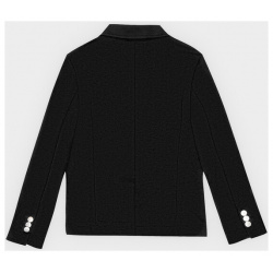 Пиджак укороченный черный из плотного трикотажа Button Blue (128)