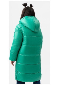 Пальто зимнее с капюшоном зеленое Button Blue (146)