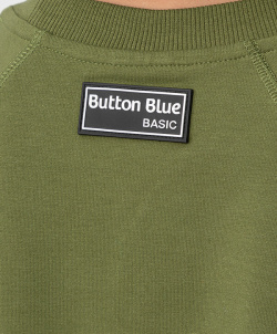 Свитшот с манжетами и рукавом реглан цвета хаки Button Blue (128)